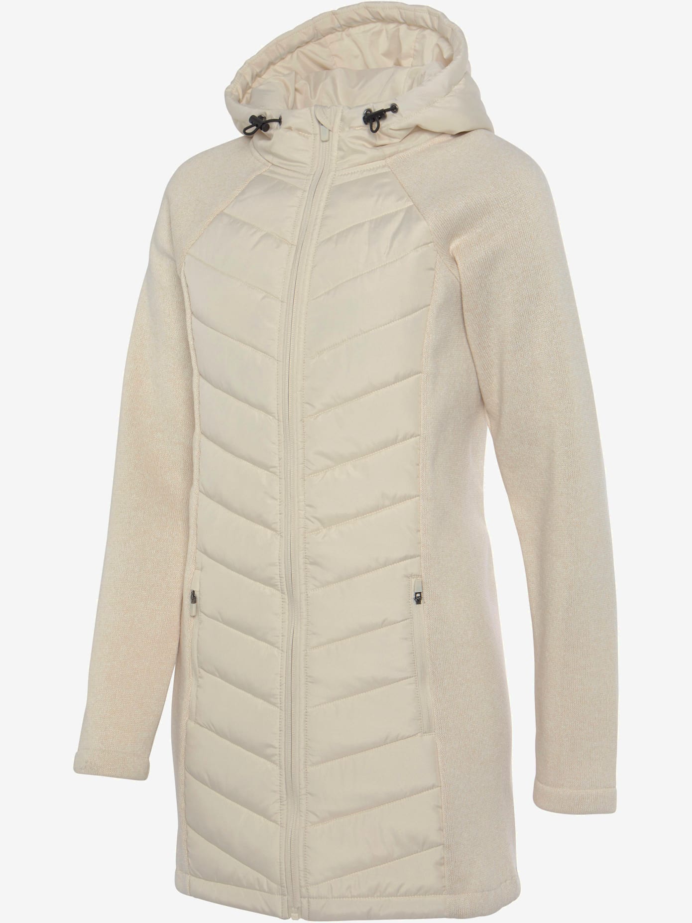 Doudoune manteau matelassé avec tricot polaire doux aux manches