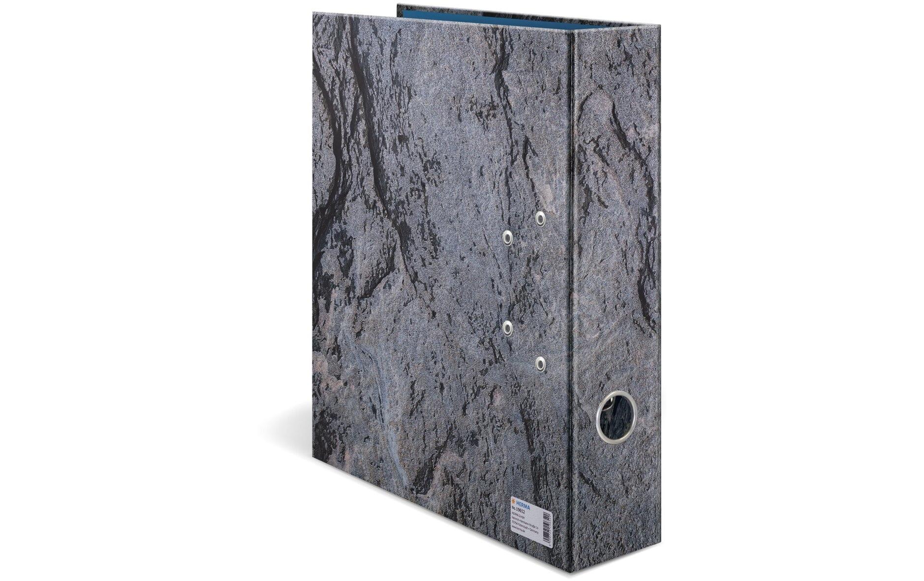 Ordner Stone 7 cm, DunkelgrauMotivordner mit Hebelmechanik und Griffloch