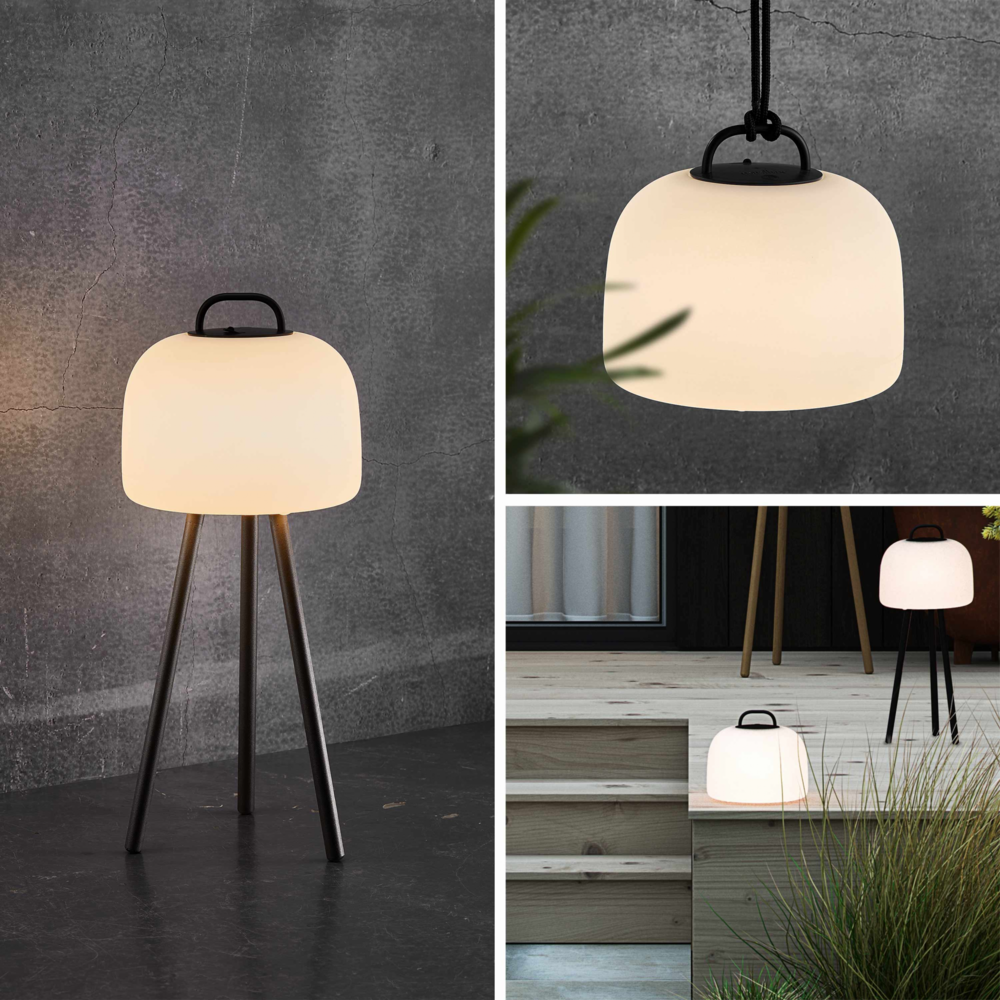 Lampe extérieure led 3 en 1 – tripada l – lampe extérieure en plastique. Ø22cm rechargeable. À suspendre. Avec trépied 35cm et corde