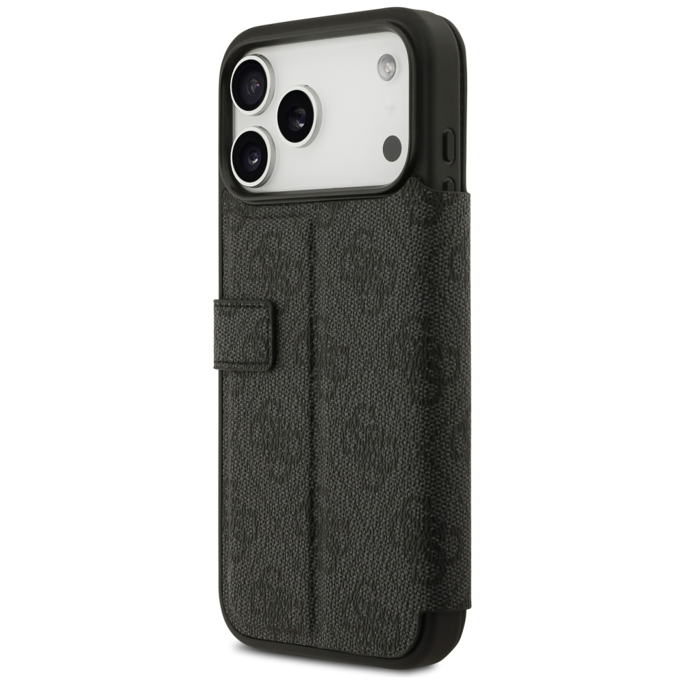iPhone 17 Pro Max Leder Tasche Book 4G Metal Logo (GUBKP17X4GMGGR) - Schwarz