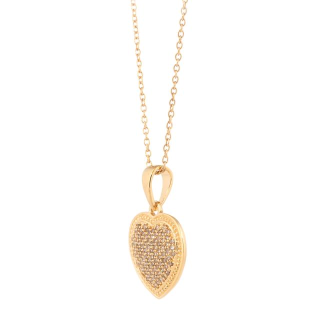 Anhänger & Kette, Diamant, champagnerfarben, Silber 925 vergoldet
