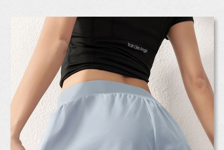 Dshe - Hoge taille, letters en split sweatshorts