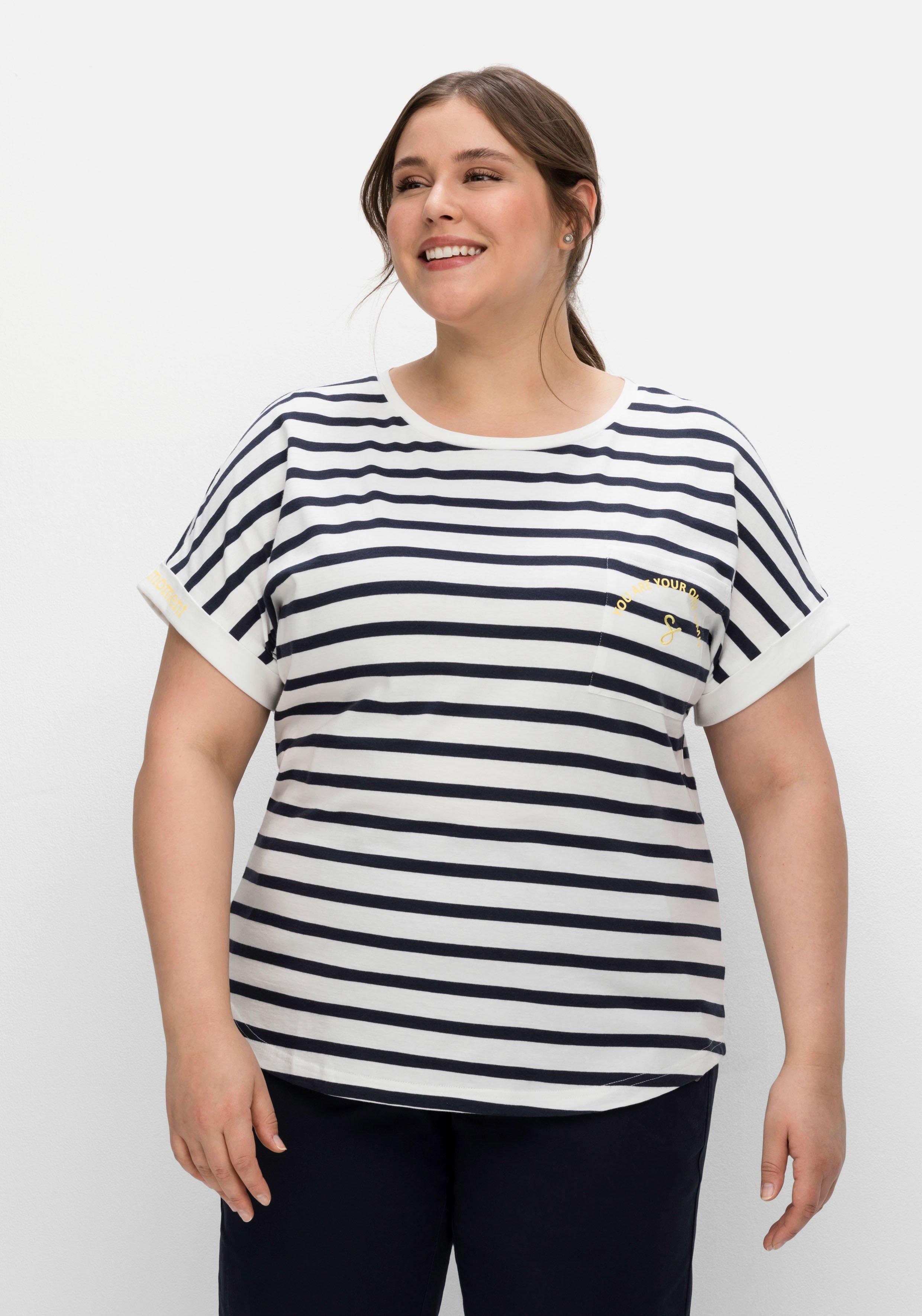 Ringelshirt mit überschnittenen Schultern