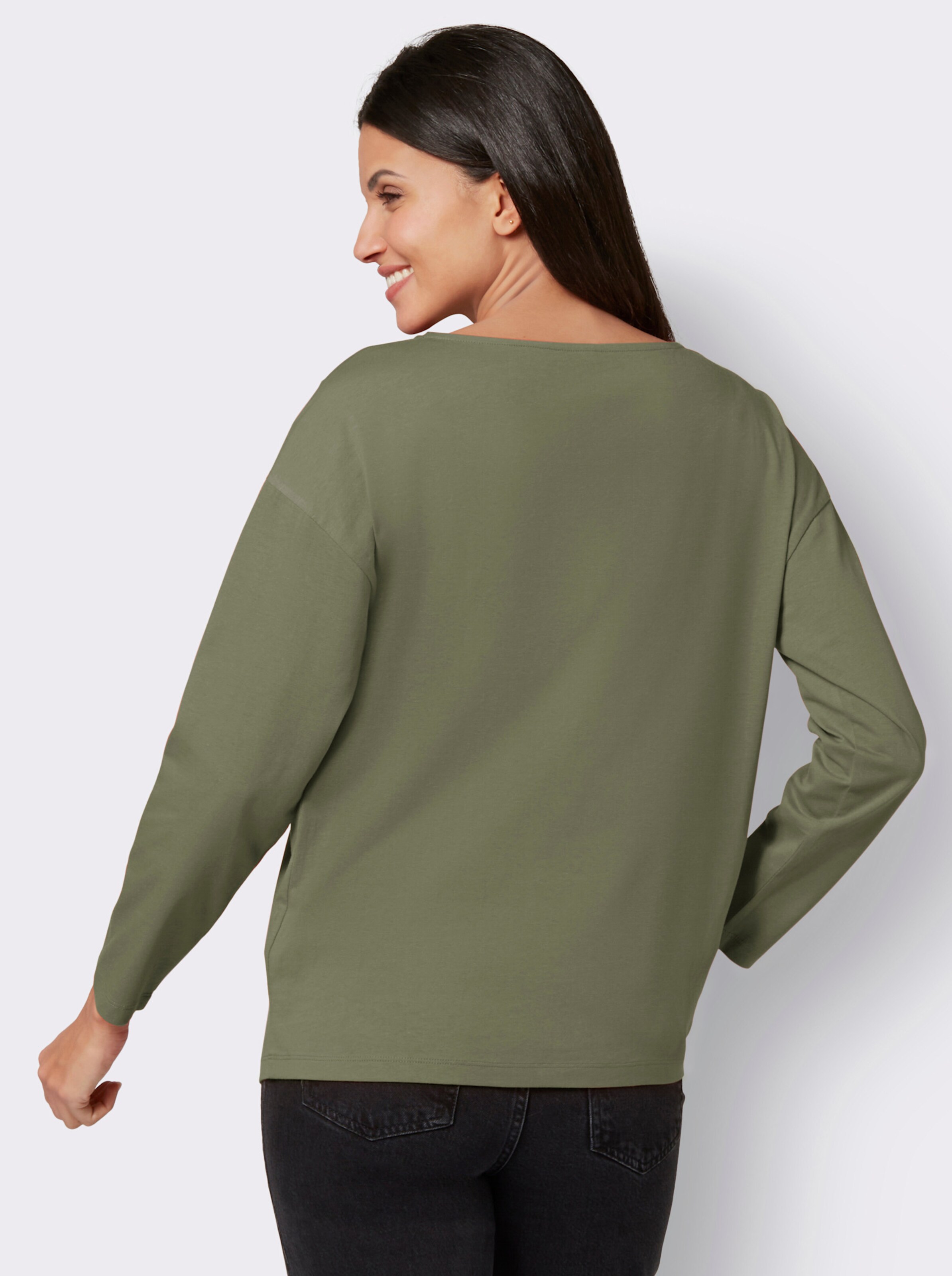 Shirt mit silberfarbenem Glitzer-Druck