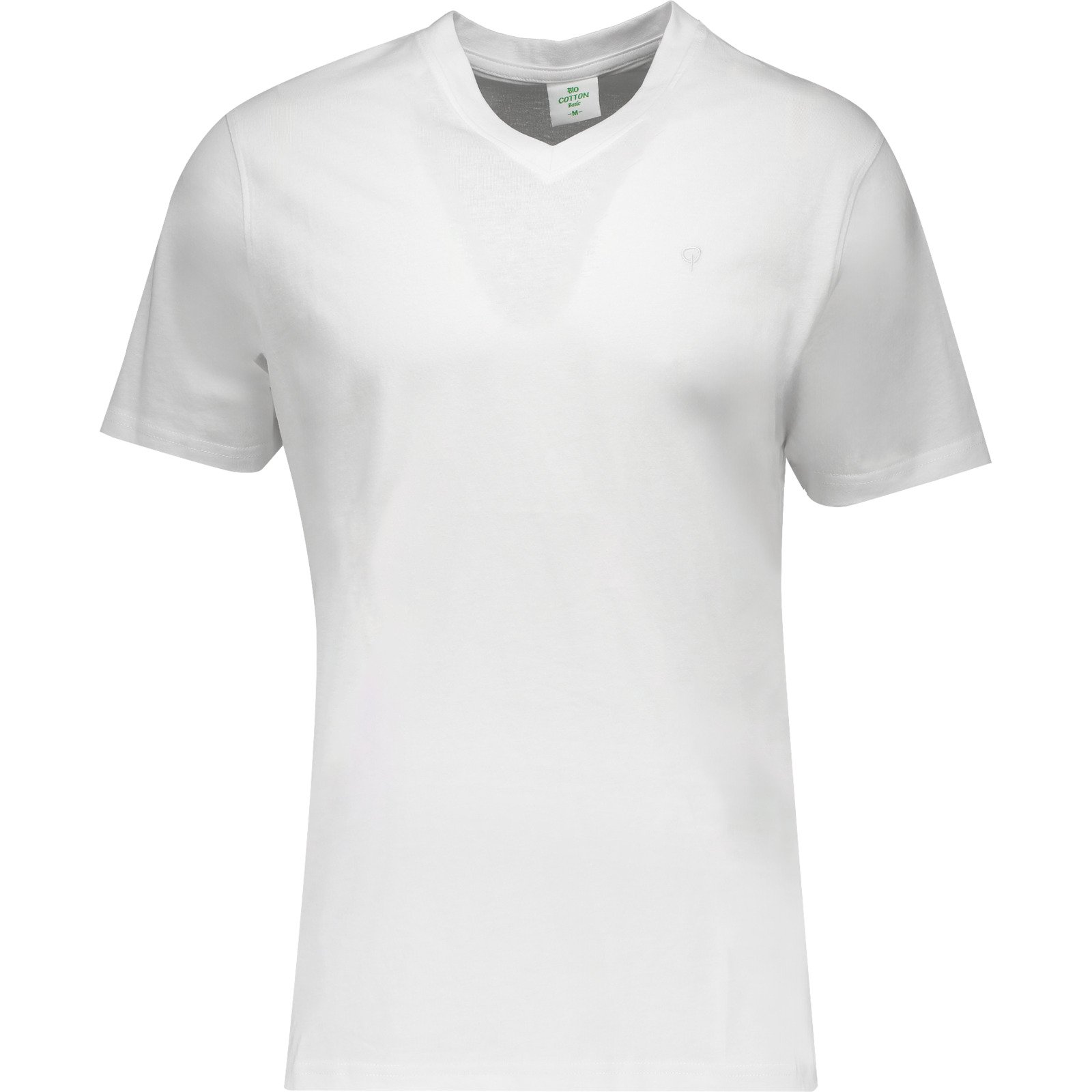 Herren-T-Shirt Bio mit V-Ausschnitt, weiss