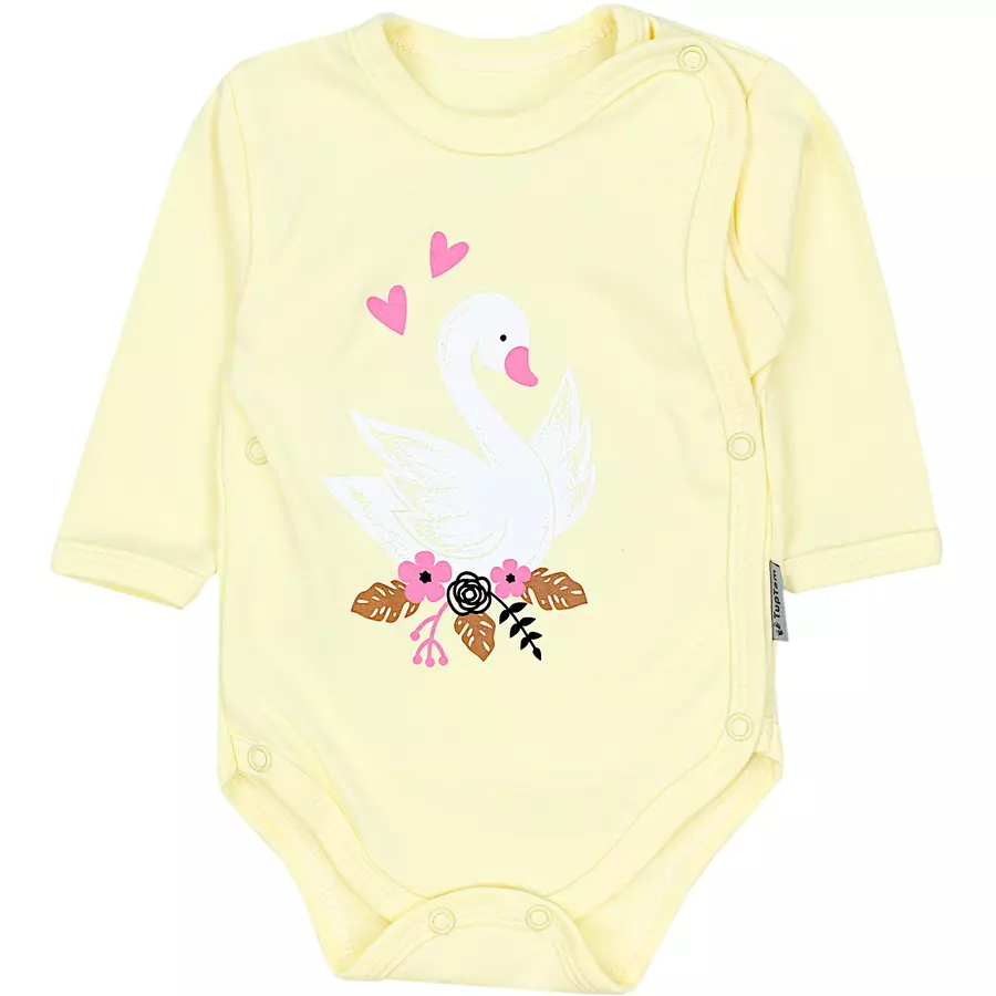 TupTam Baby Langarm Wickelbody im 5er Set gelbweiß