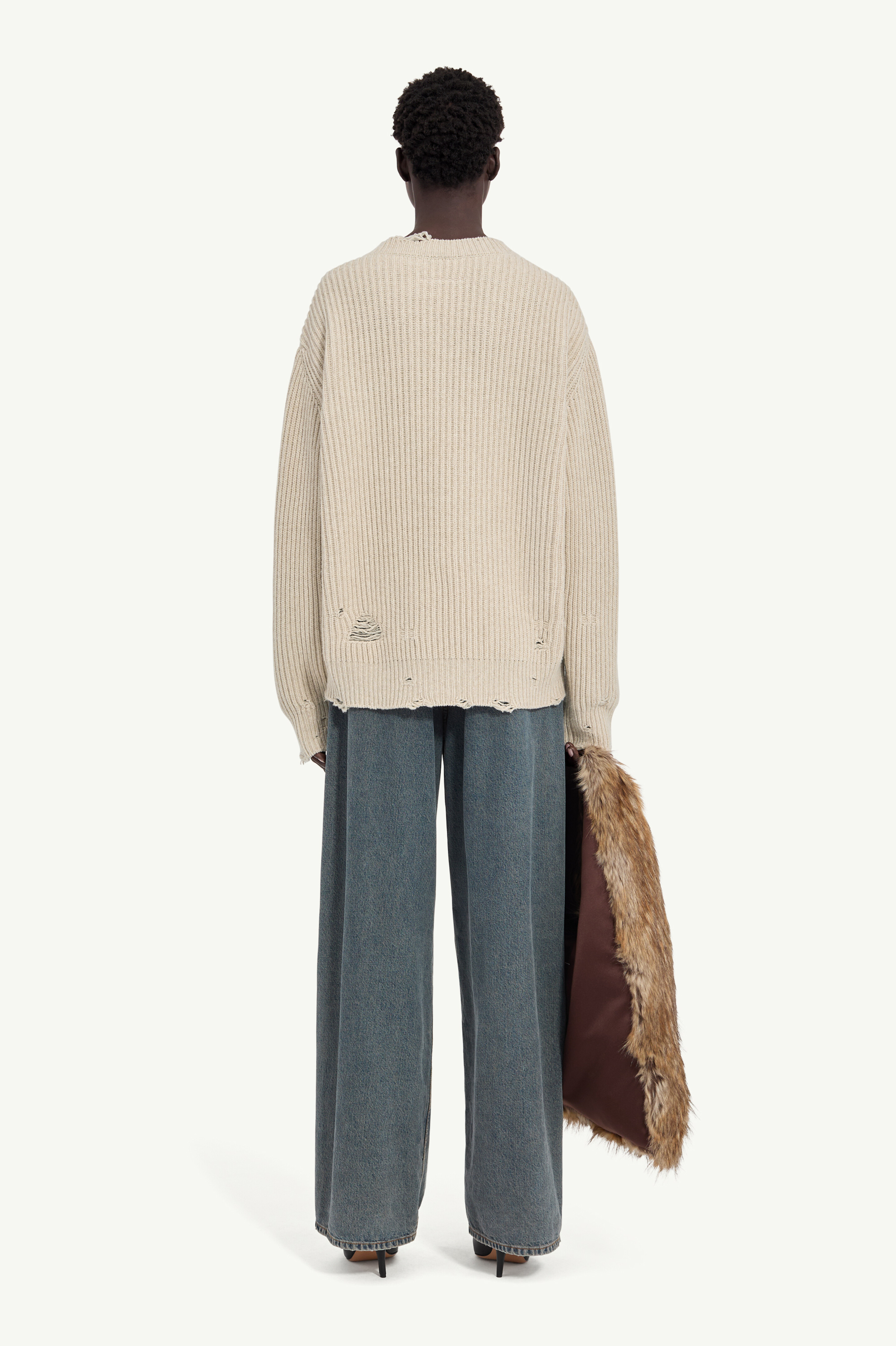 Pull en laine côtelée pour femme | MM6