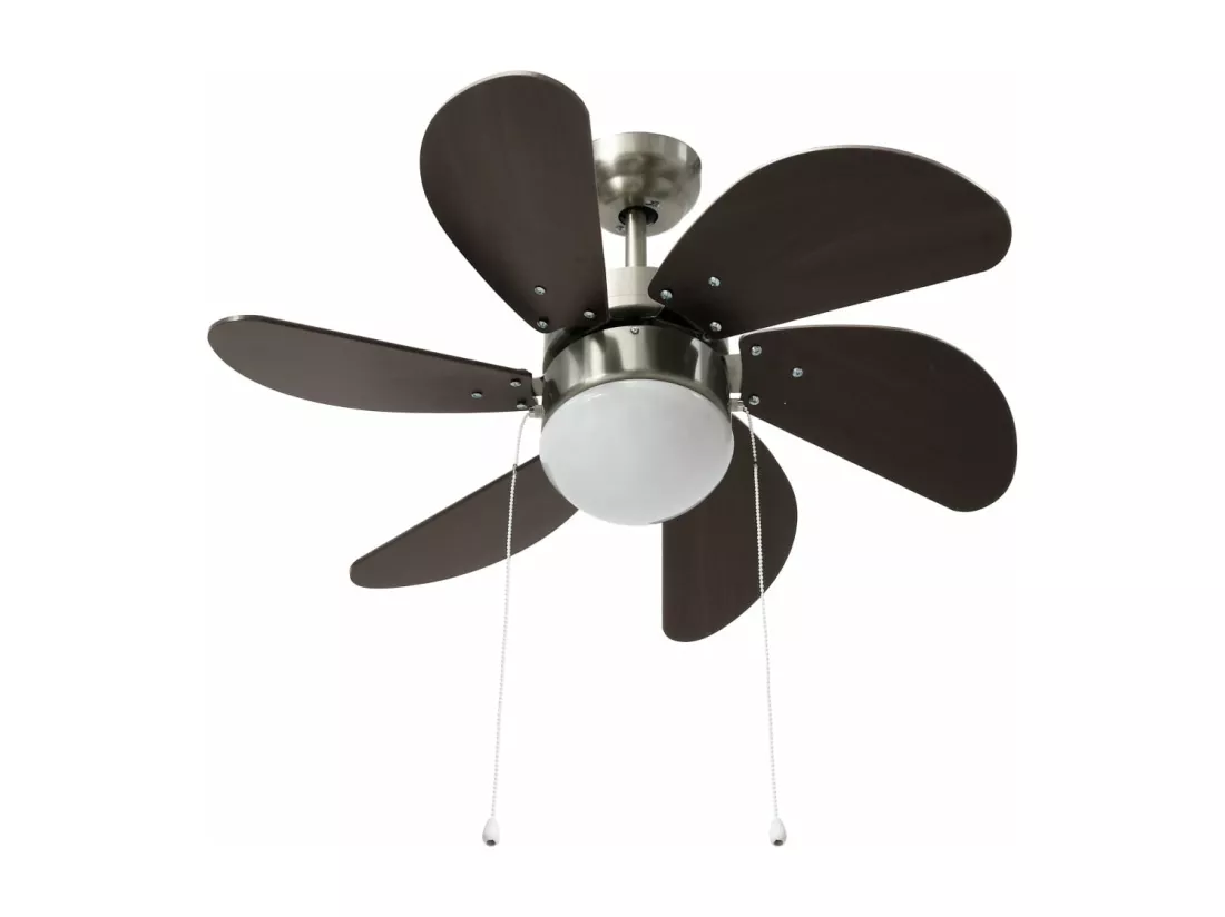 Ventilateur de plafond avec lampe 76 cm Marron foncé