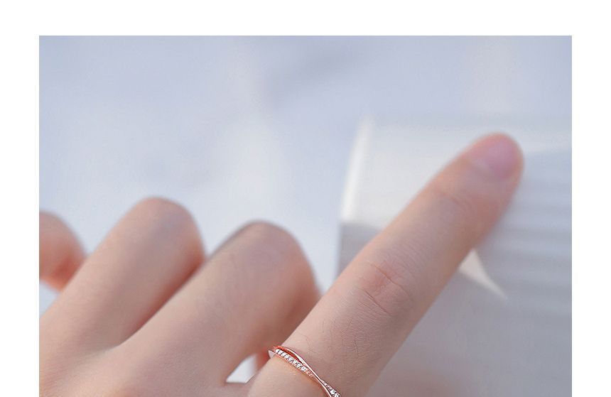 pexrl sieraden - gelaagde open ring van sterling zilver met strass
