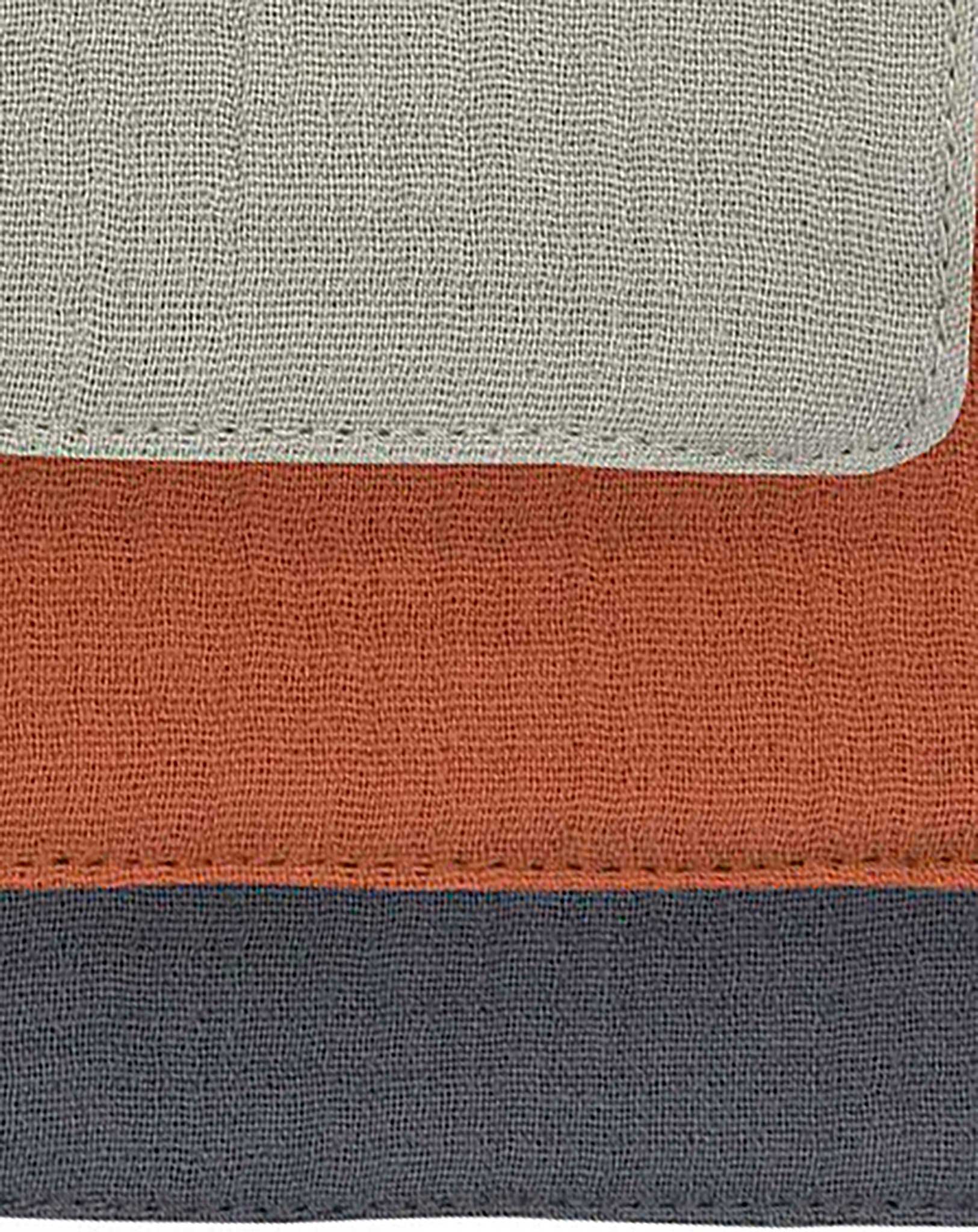 Musselin-Waschlappen (16x16) 3er-Set in olive/rust/anthracite