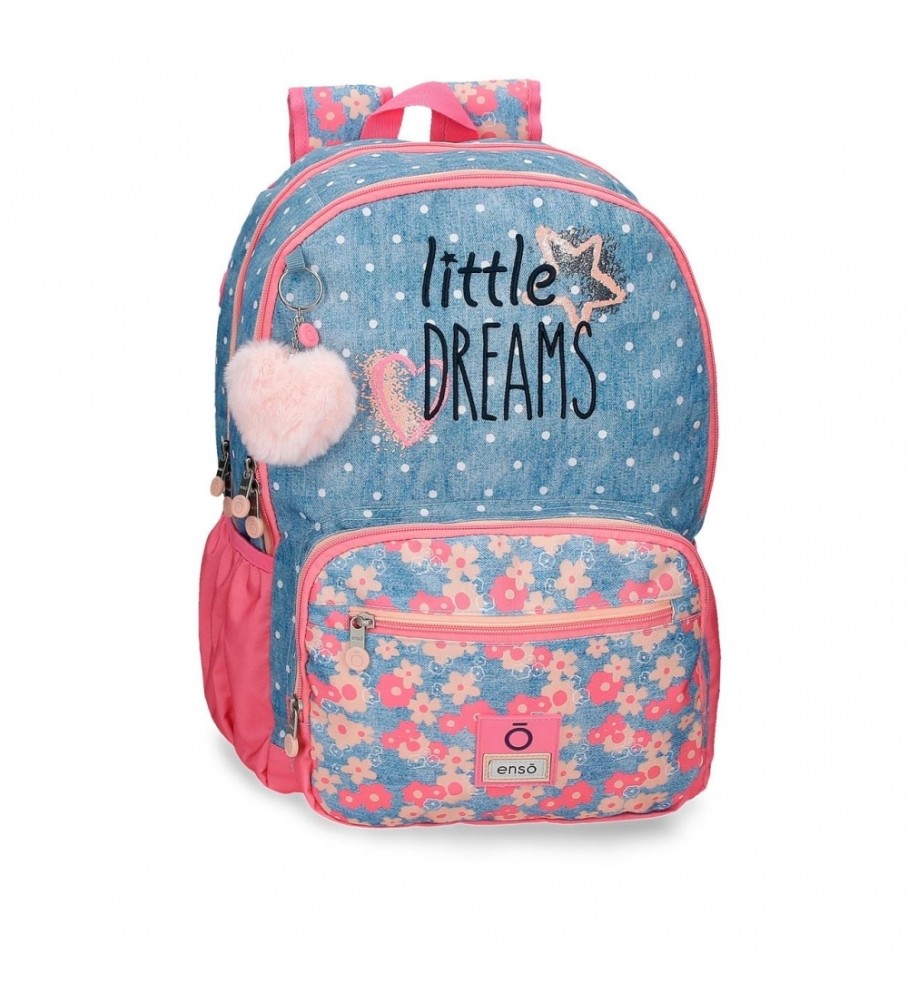 Mochila Enso LittleDreams com compartimento duplo, ajustável, rosa