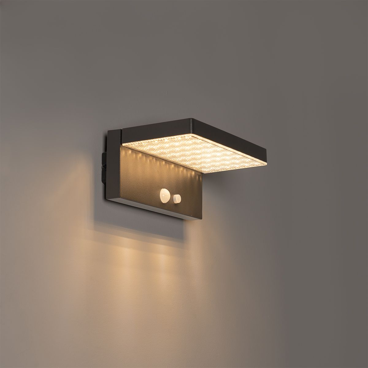 Buiten wandlamp donkergrijs incl. LED en dimlicht op solar - Sunnie