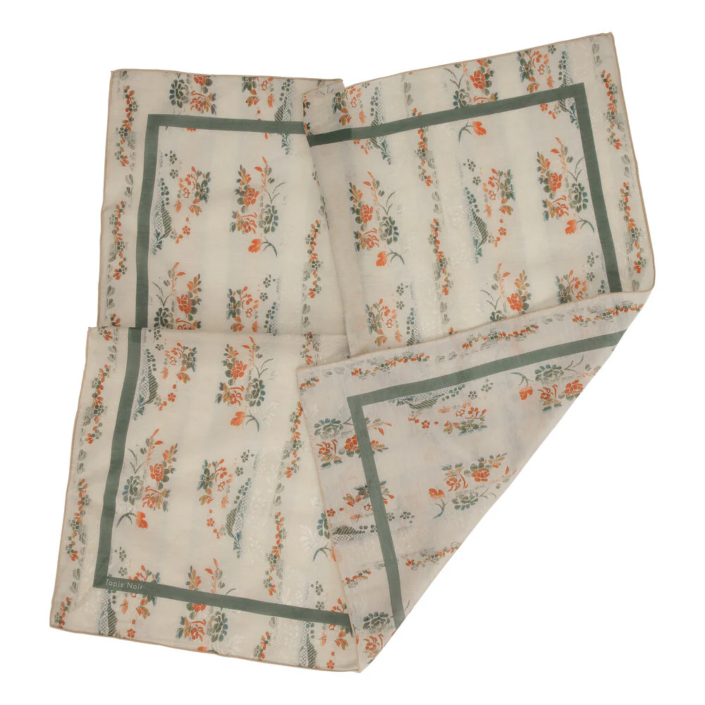 Tapis Noir  Light Brocade Stripe tørklæde - creme