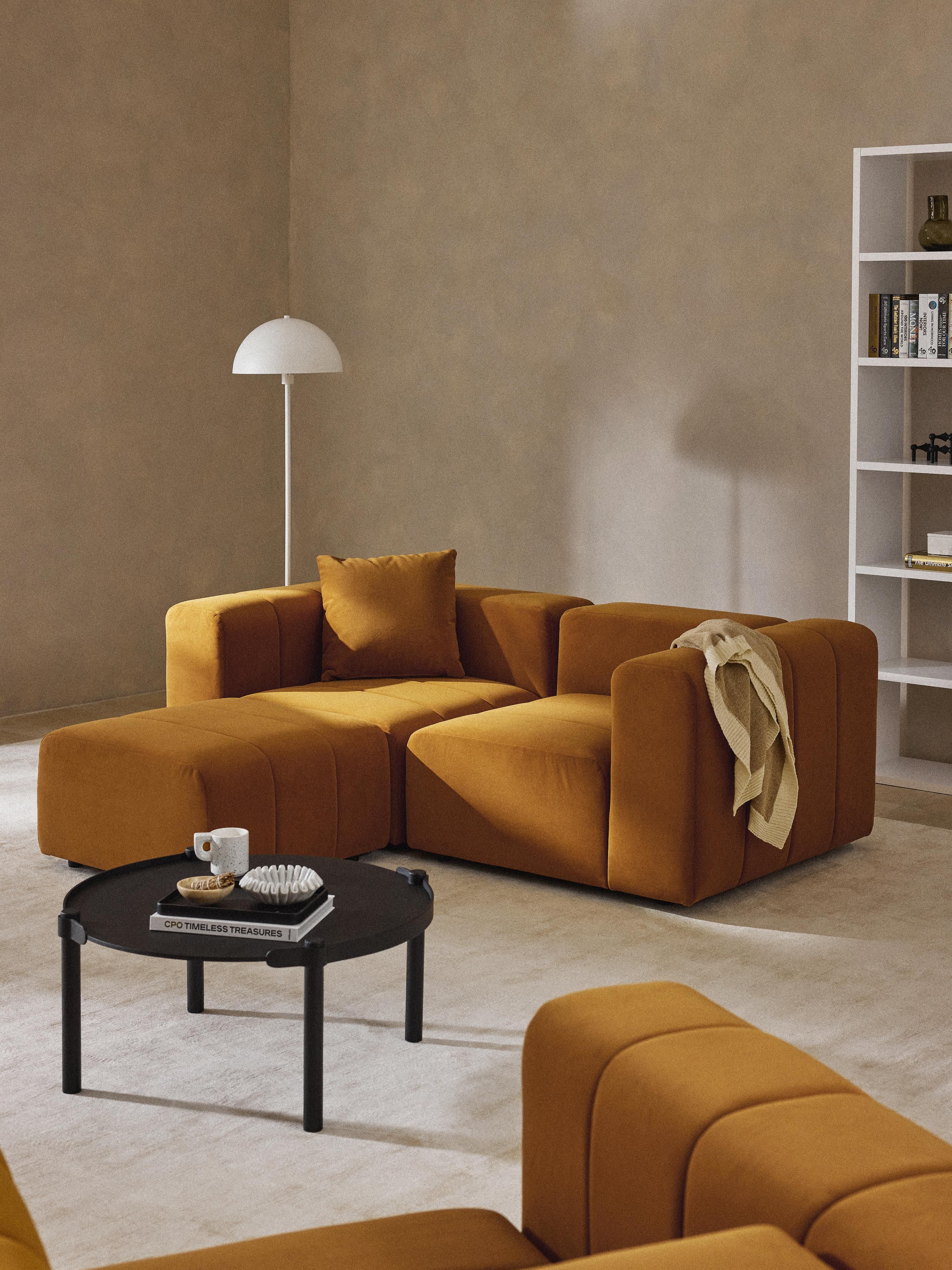 Fluwelen voetenbank Lena