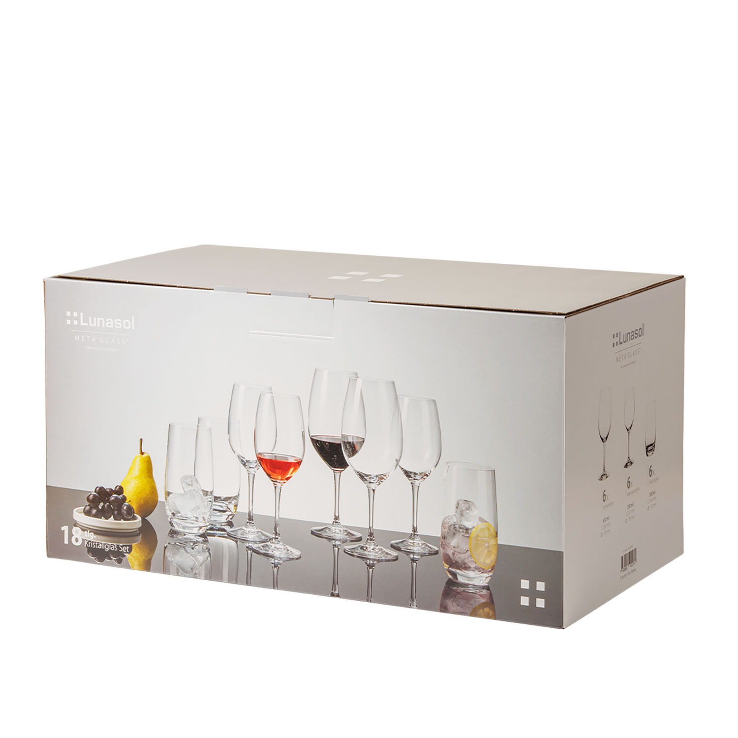 Lunasol Gläser-Set aus Kristallglas, 18-teilig