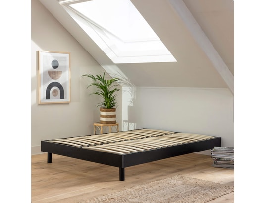 TERRE DE NUIT - Sommier 160 x 200 Sommier kit en bois massif noir