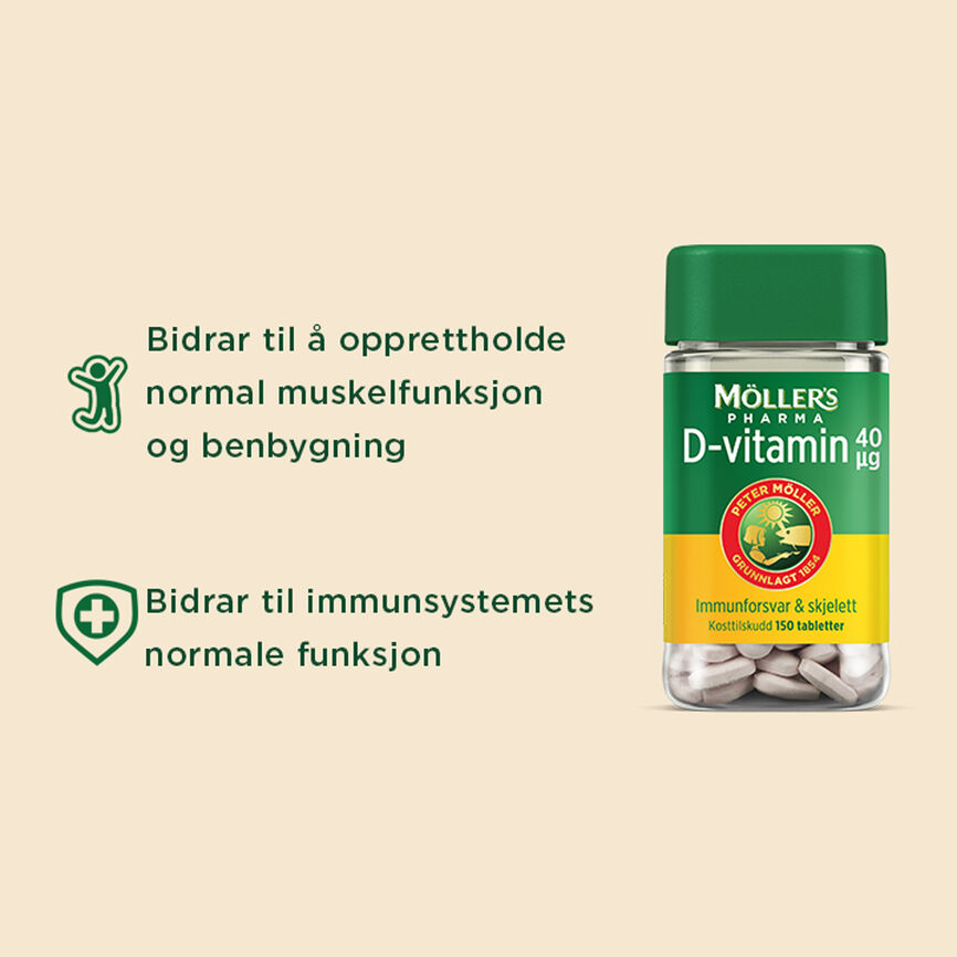 Möller's Pharma D-vitamin 40µg 150 tabletter