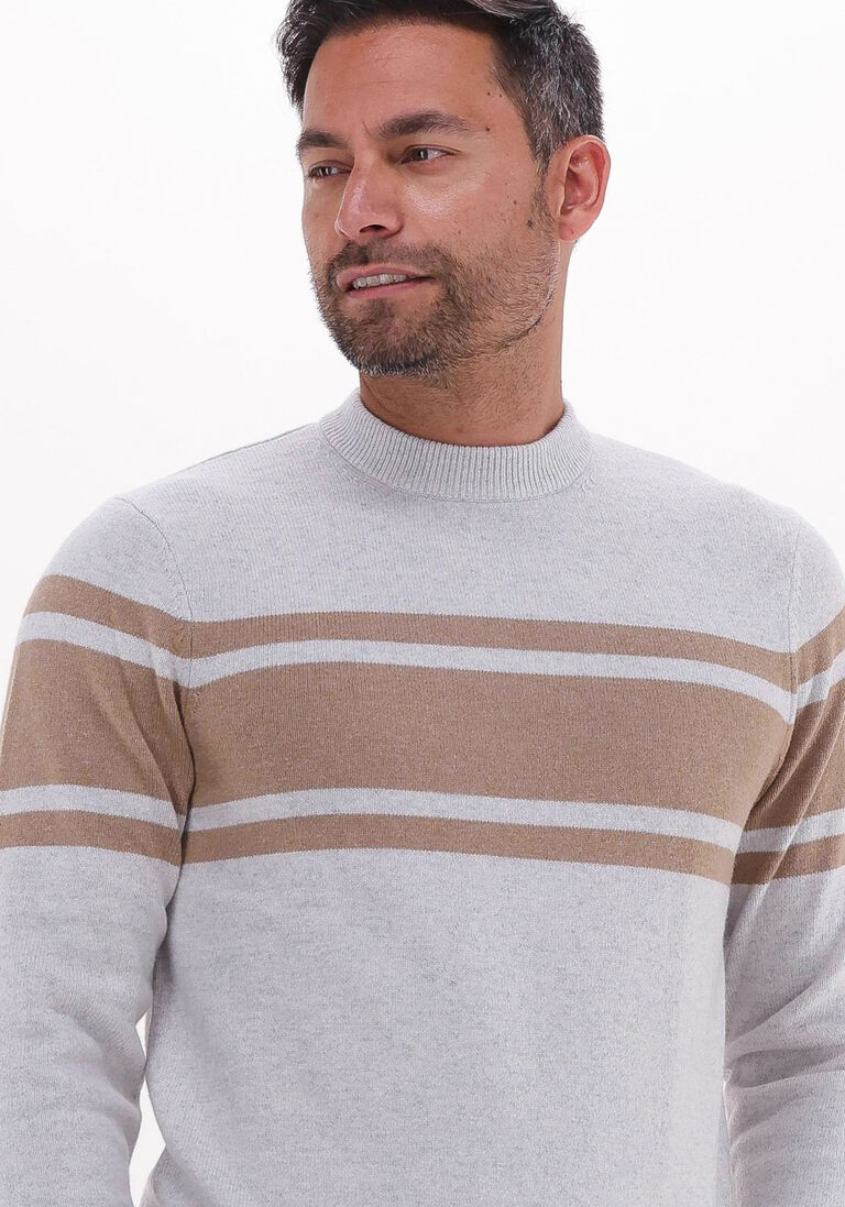 PROFUOMO lichtgrijze profuomo trui pullover str crewneck