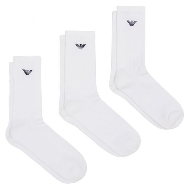 Emporio Armani Meias Longas 303133 3 Pares White 40-45