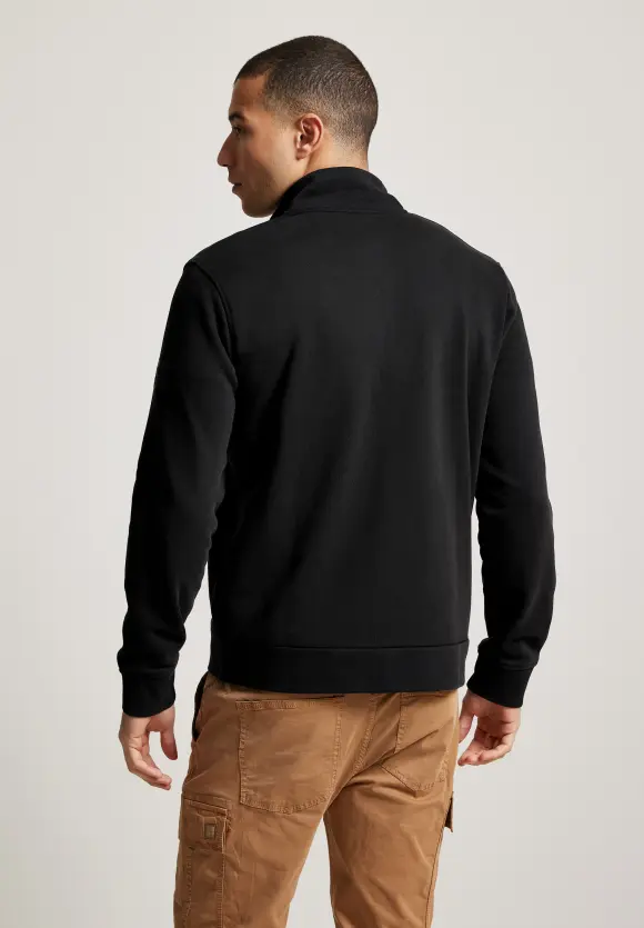 Softe gewaschene Sweatjacke - Black