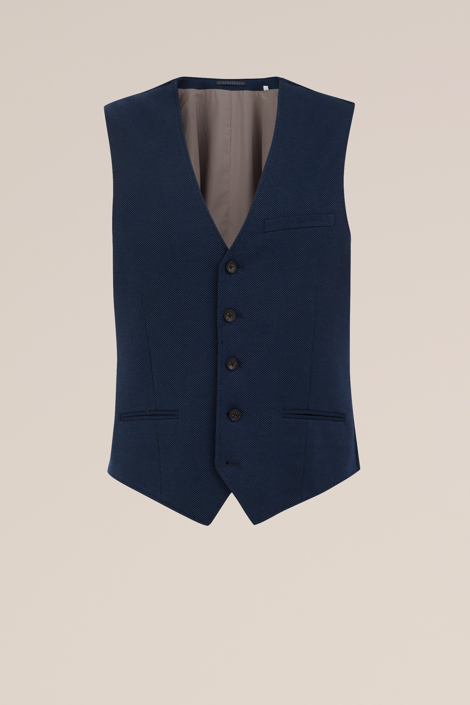 melange stretch kwaliteit gilet WE Fashion Donkerblauw