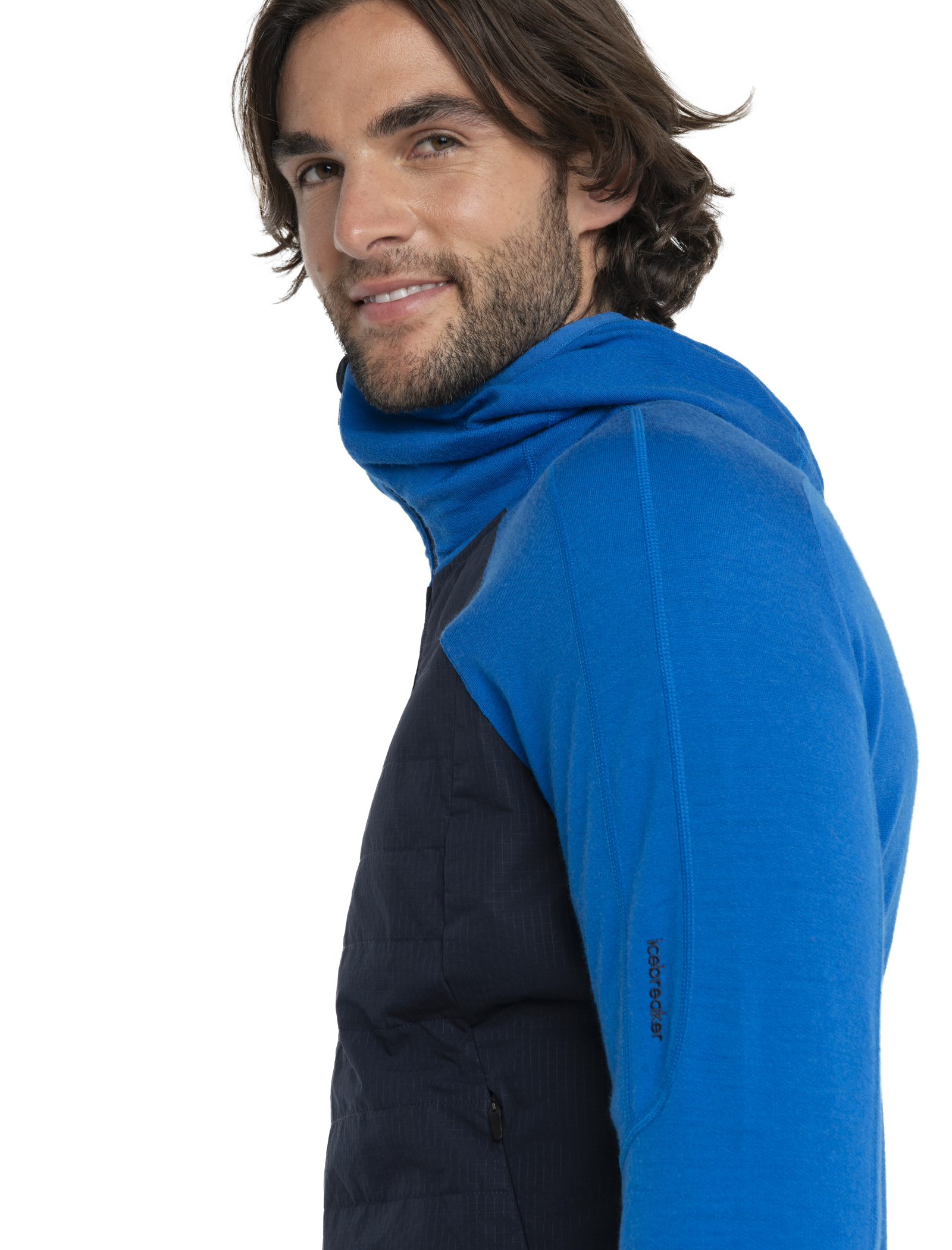Merino Quantum Hybrid LS Zip Hoodie Herre Lazurite/Midnight Navy/Cb