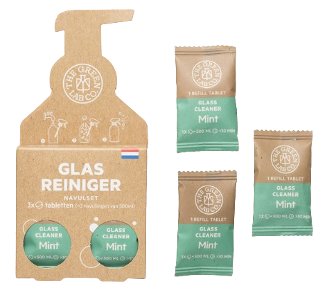 The Green Lab Co Navul Glasreiniger Tabletten Munt 3 Stuks