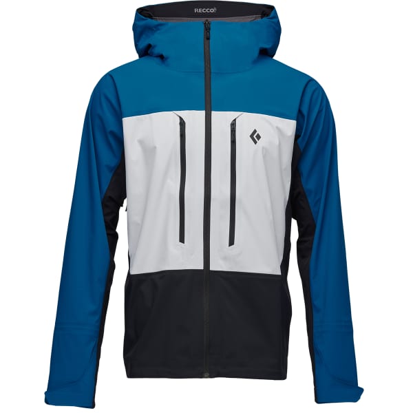 Veste ski de randonnée BLACK DIAMOND M DAWN PATROL HYBRID SHELL KINGFISHER WHITE BLACK