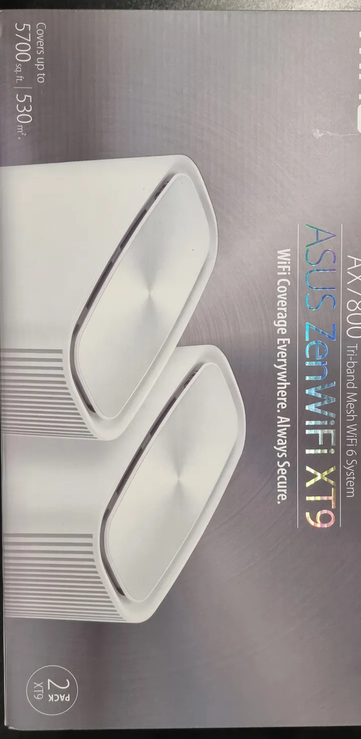 [OUTLET] - ASUS ZenWiFi XT9 - Wi-Fi-system (2 routere) - op til 5700 sq.ft - mesh - GigE, 2.5 GigE - Wi-Fi 6 - Tri-Band