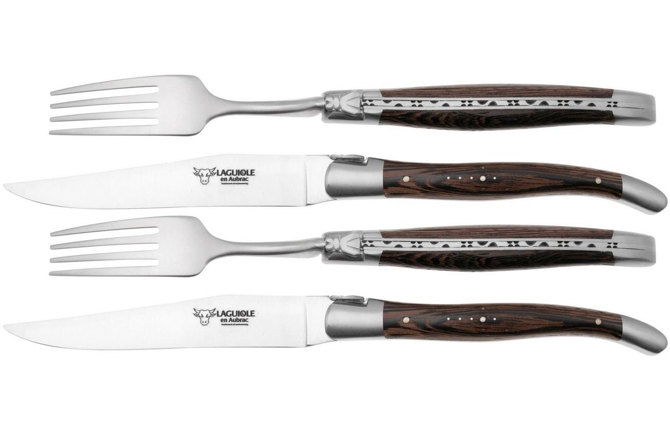 Laguiole en Aubrac CCF99WEIHL, 4-delige bestekset wengehout