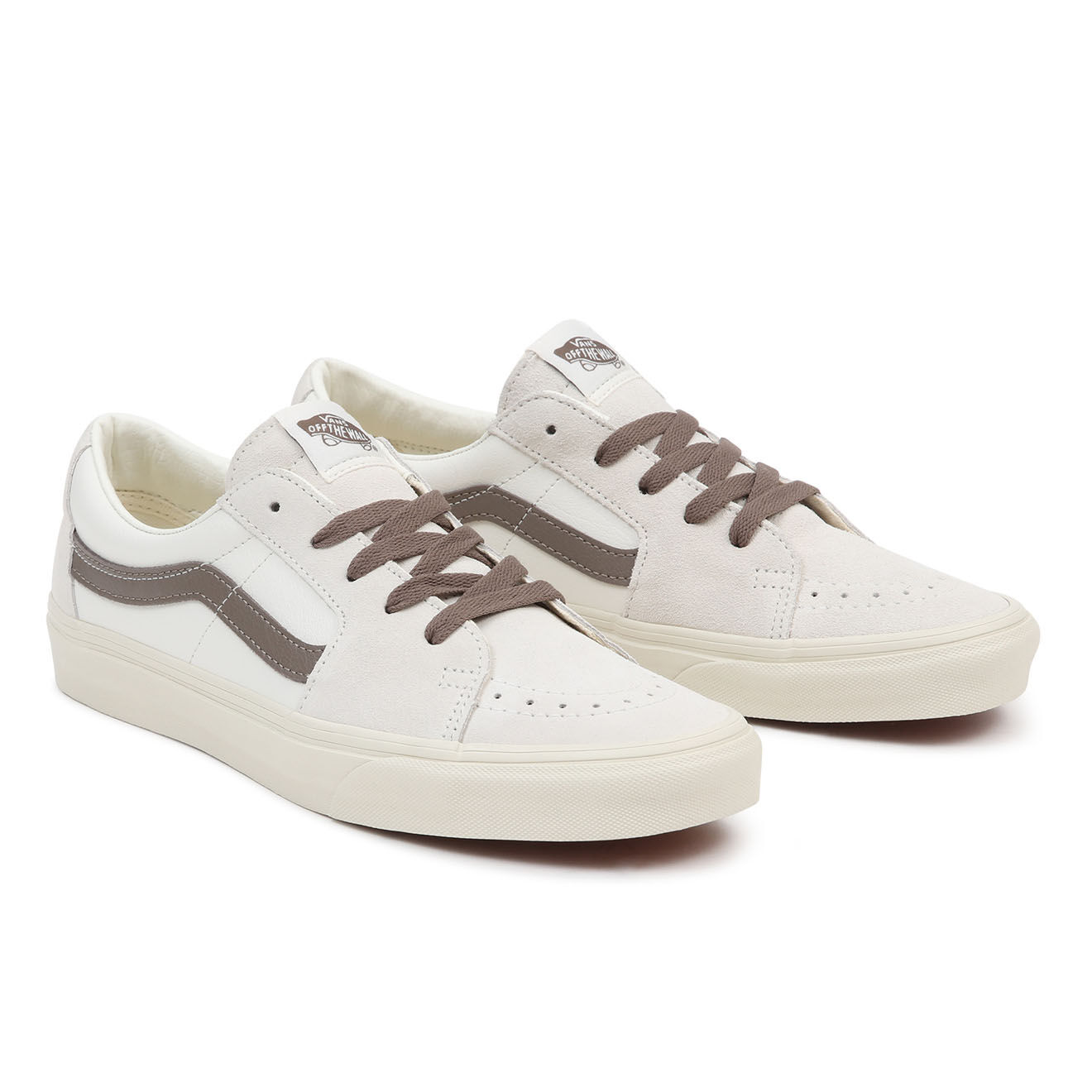 Vans Sneakers en Cuir & Textile SK8-Low écru/marron