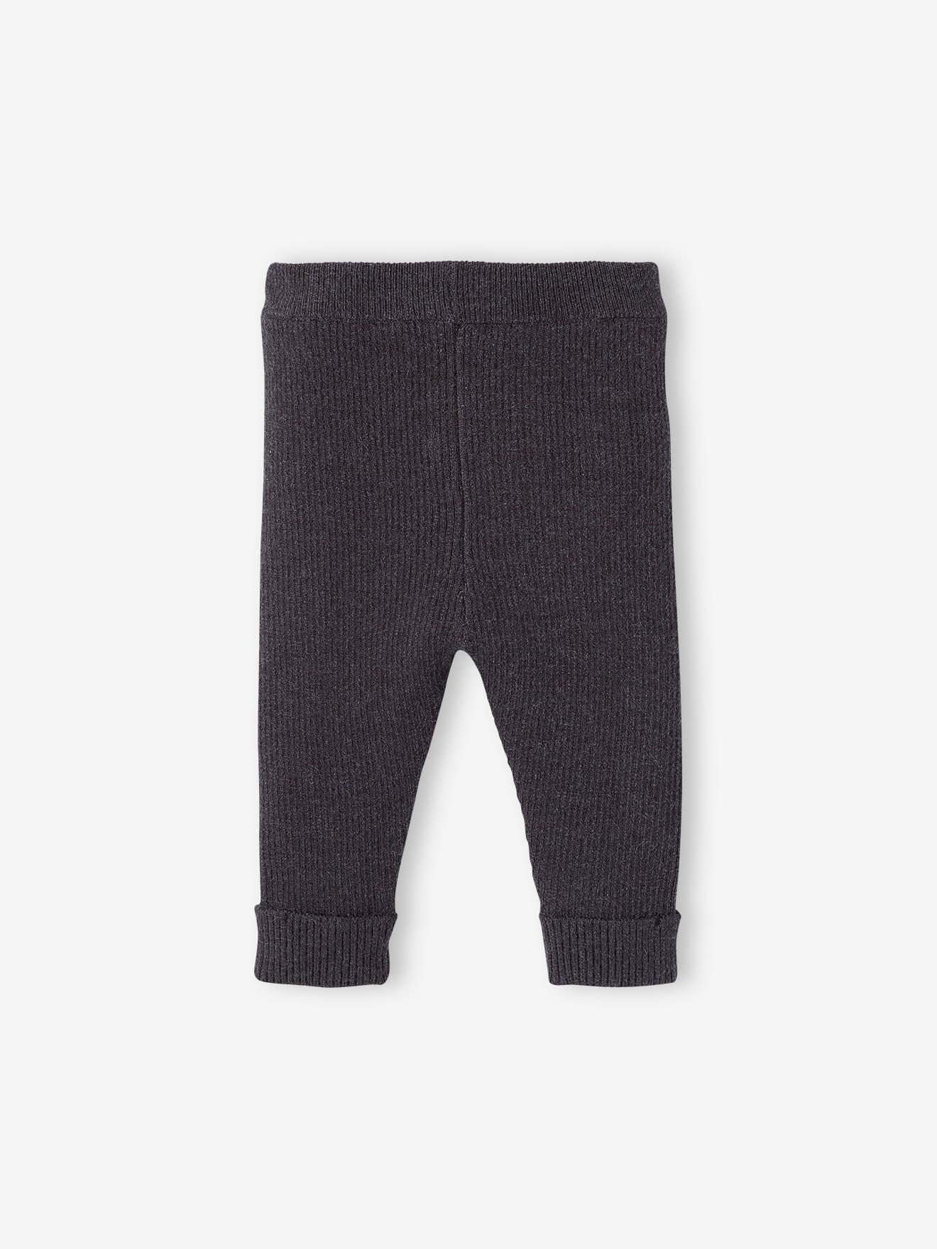 Leggings de bebê em malha cinza