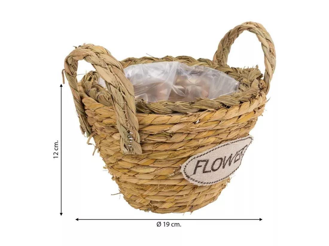 Panier en corde tressée marron d19x12h