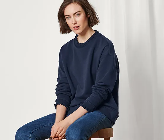 Sweatshirt mit Strickdetails