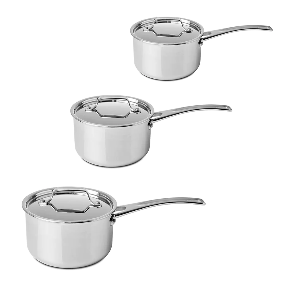 Ensemble de 3 casseroles haute et couvercles Supreme Prof Silampos