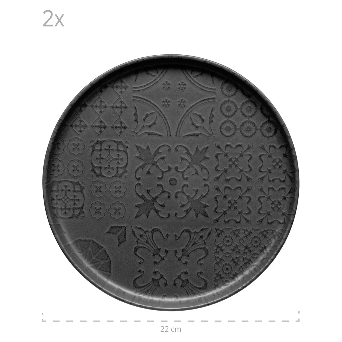 Kombiservice 8tlg. TRAD. TILES SCHWARZ Schwarz