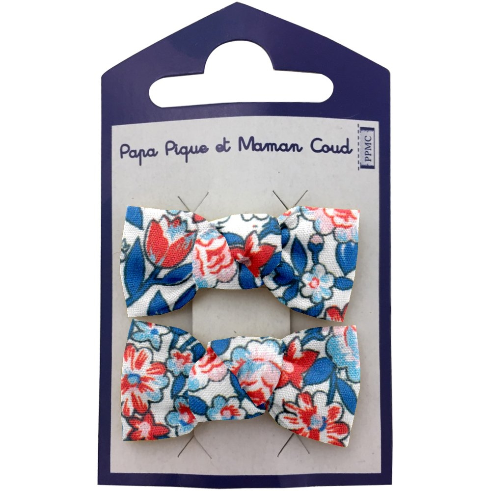 Barrettes Clic-Clac Petits Noeuds London Fleuri