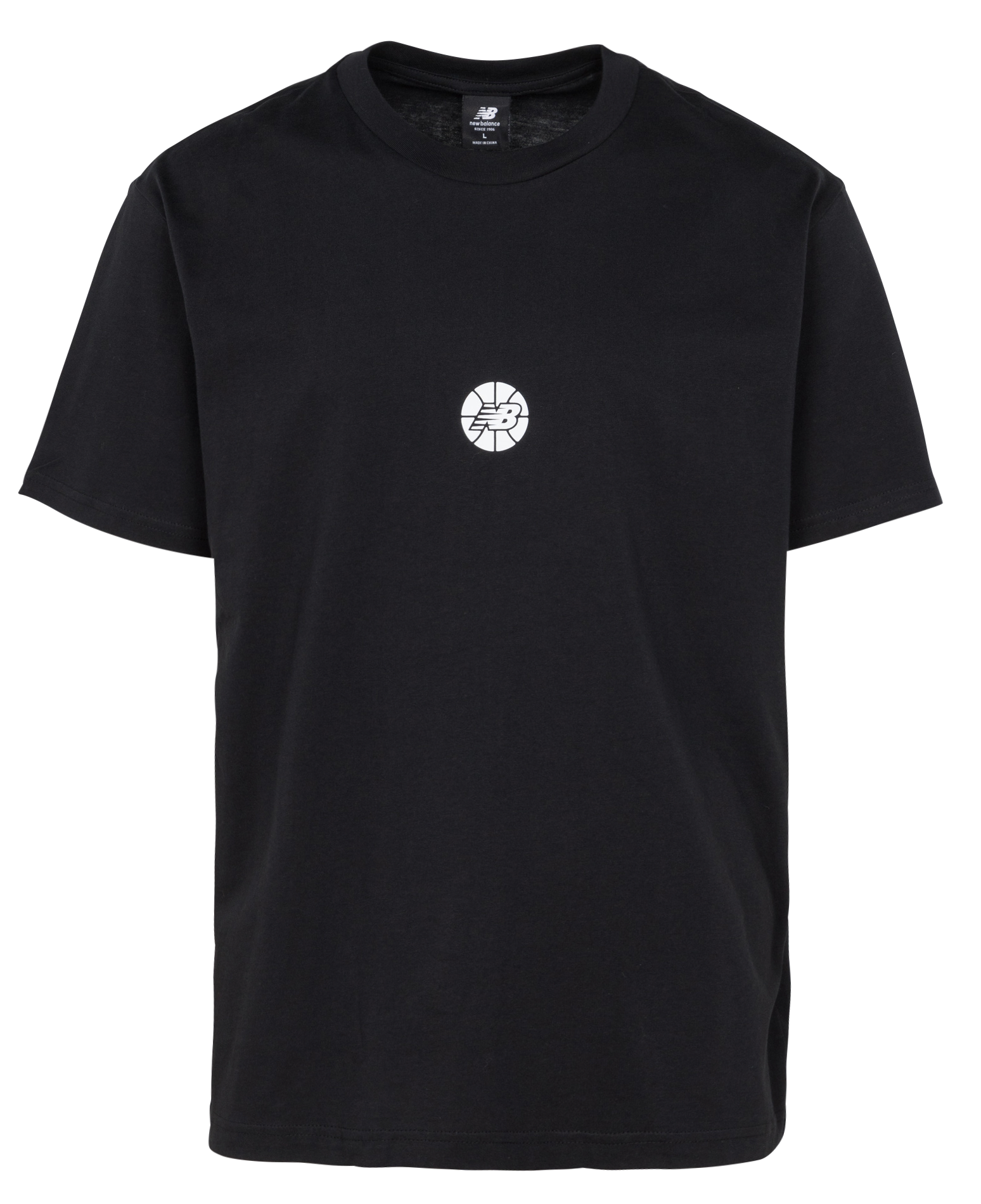 Tee-shirt col rond sérigraphié en coton| Noir