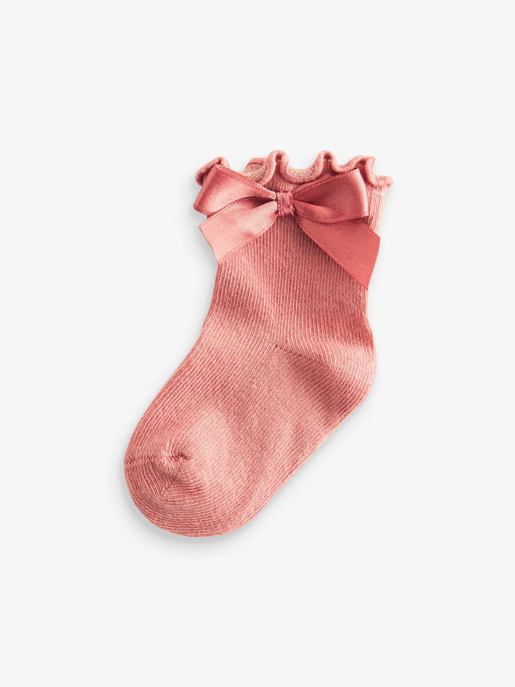 Roze - Verpakking van 5 paar babysokken met strik (0 mnd-2 jr)