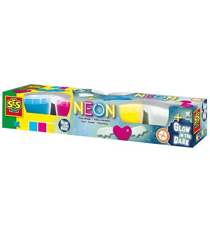 SES Creative Modellervoks - 4x90g - Sølvlysende Neon