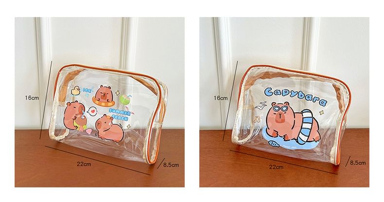 Eranso - Capibara Print PVC make-uptasje