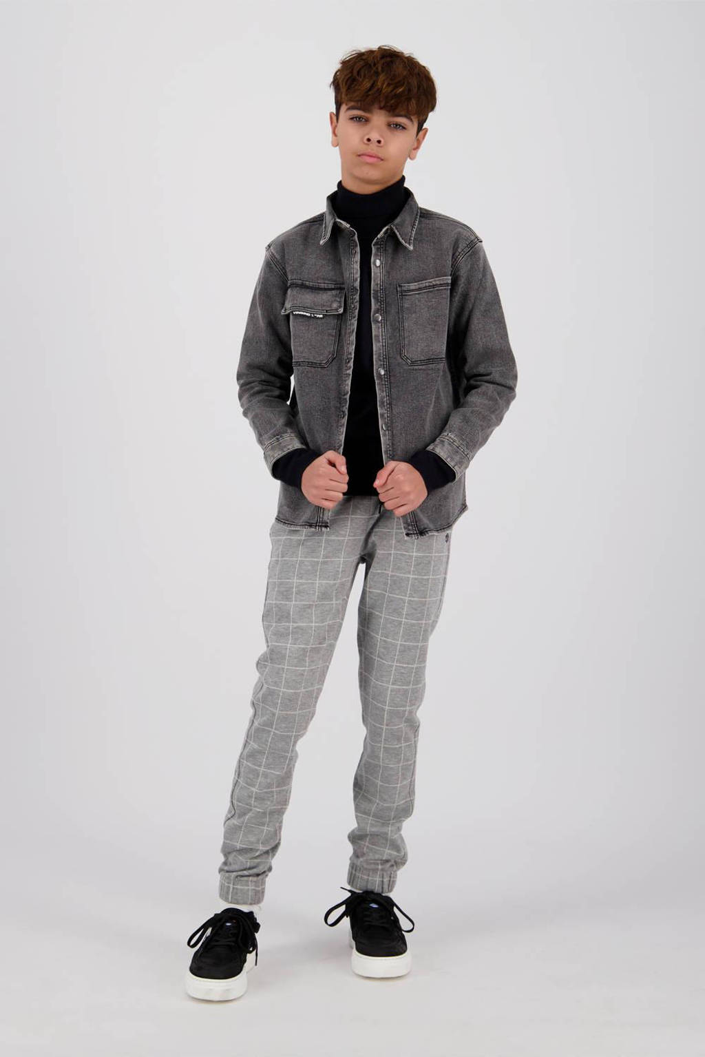 Vingino denim overshirt dark grey vintage