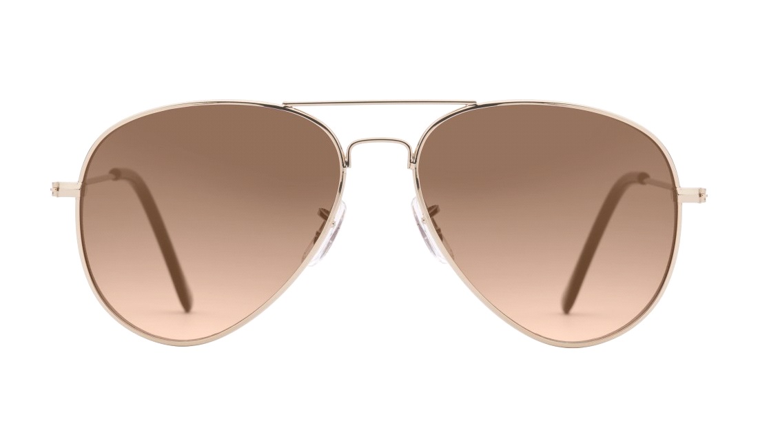 Solbrille metal pilot guld med brunt glas