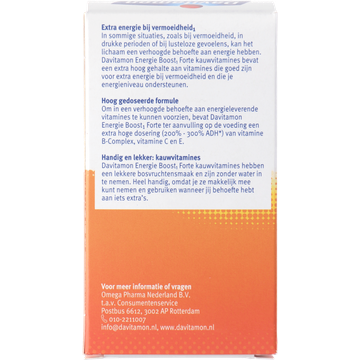 Davitamon Energie Boost Forte kauwvitamines, 40 stuks