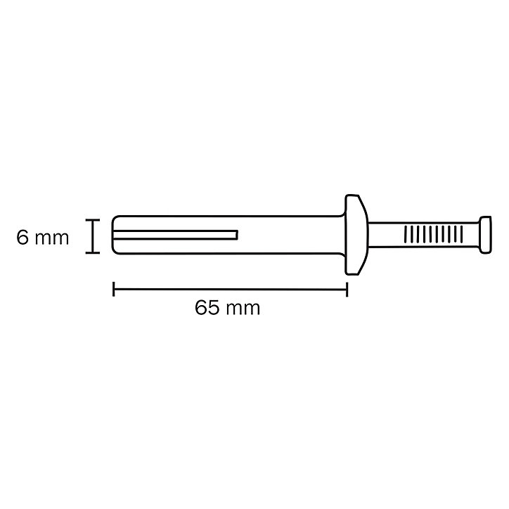 6 chevilles à frapper Diall métal PZ Ø6x65mm