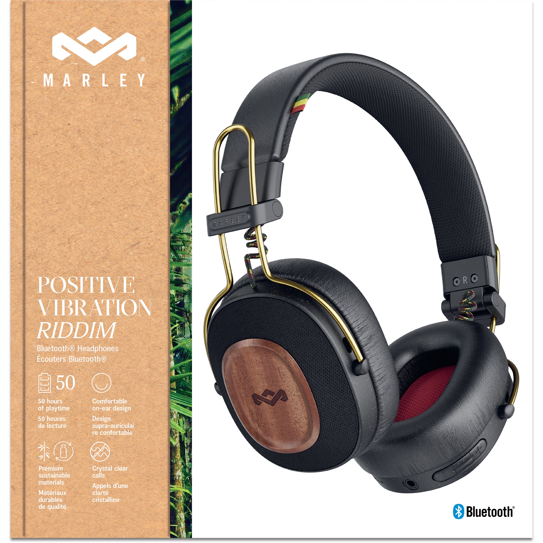 House of Marley Positive Vibration Riddim Rasta draadloze hoofdtelefoon