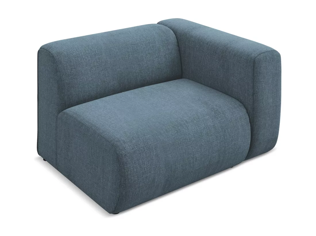 Module avec accoudoirs droit en tissu chenille - jeans - EKAHI