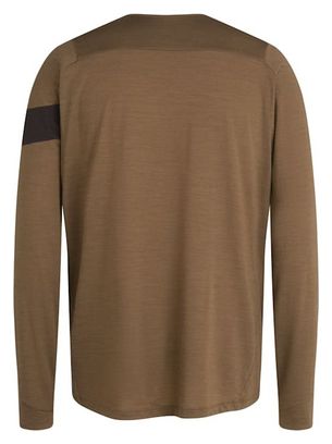 Maillot Manches Longues Rapha Trail Merino Marron / Noir