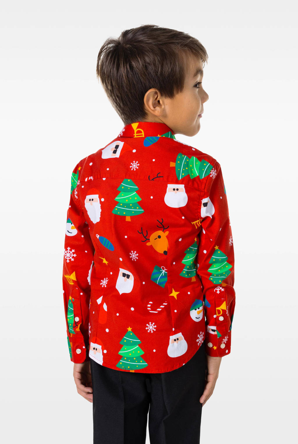 OppoSuits overhemd Festivity met all over print rood/multicolor