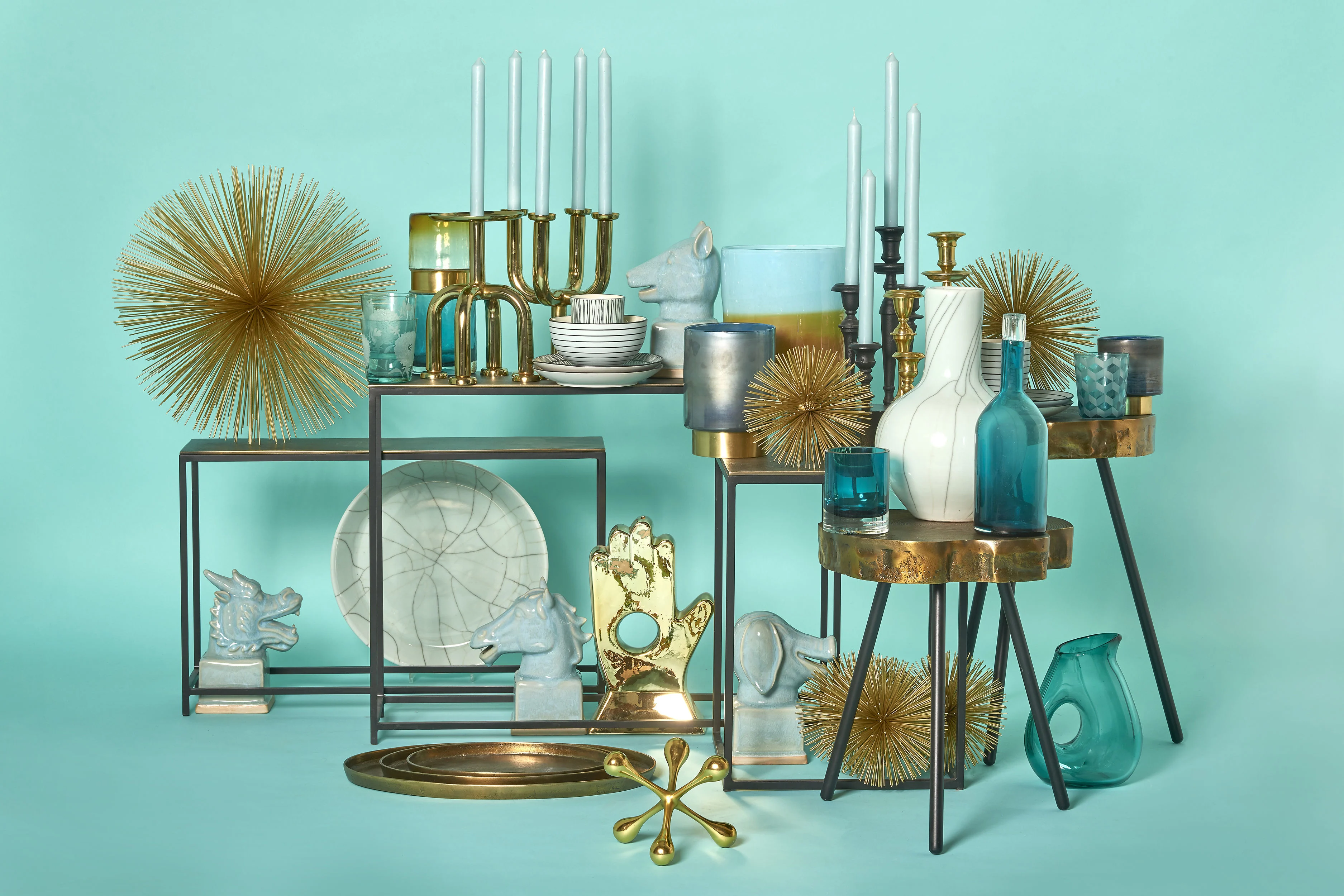 OVAL ANTIQUE BRASS - Plateau métal | Doré